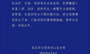 武汉大学发生故意伤害案致3人受伤，警方通报：嫌犯因学业不顺行凶